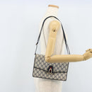 GUCCI GG Supreme Sherry Line Shoulder Bag PVC Navy Gold Auth ep13751-23