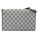 GUCCI GG Supreme Sherry Line Shoulder Bag PVC Navy Gold Auth ep13751-2