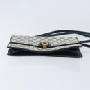 GUCCI GG Supreme Sherry Line Shoulder Bag PVC Navy Gold Auth ep13751-5