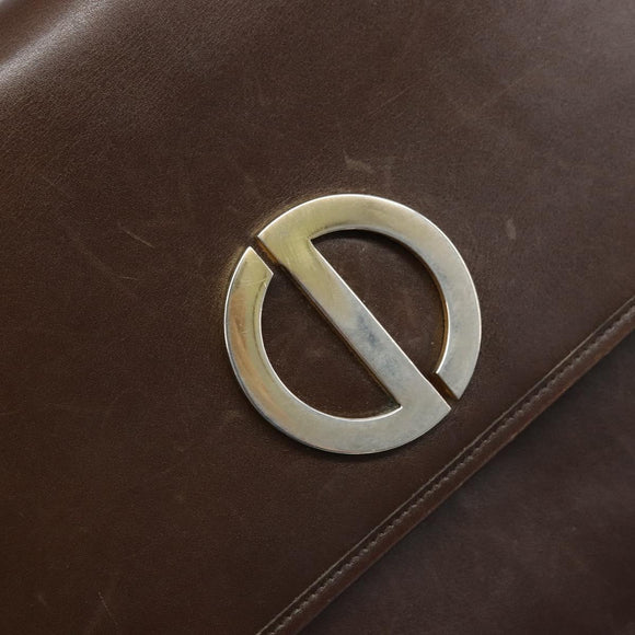 Christian Dior Schultertasche Leder Braun Gold Original ep13755