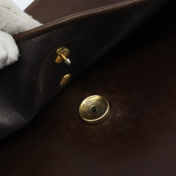 Christian Dior Schultertasche Leder Braun Gold Original ep13755