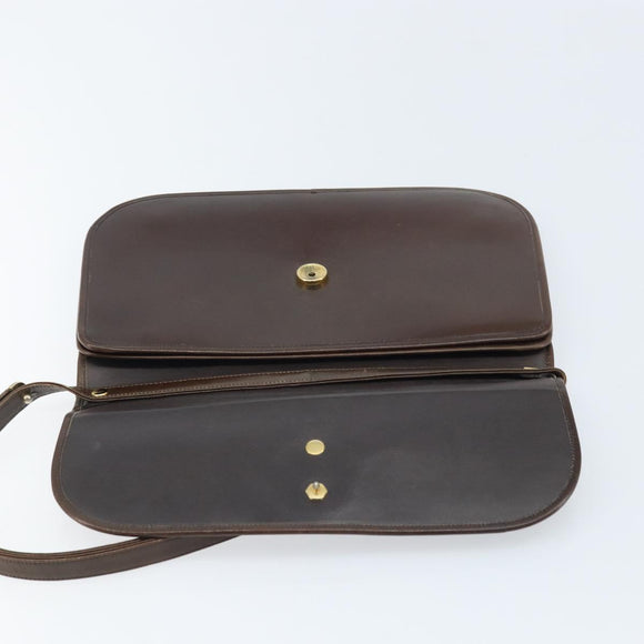 Christian Dior Schultertasche Leder Braun Gold Original ep13755