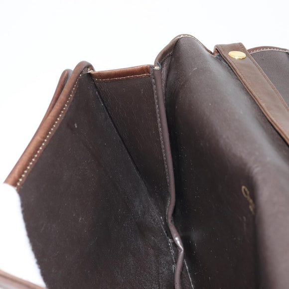 Christian Dior Schultertasche Leder Braun Gold Original ep13755