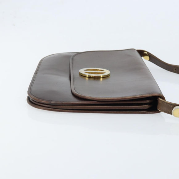 Christian Dior Schultertasche Leder Braun Gold Original ep13755