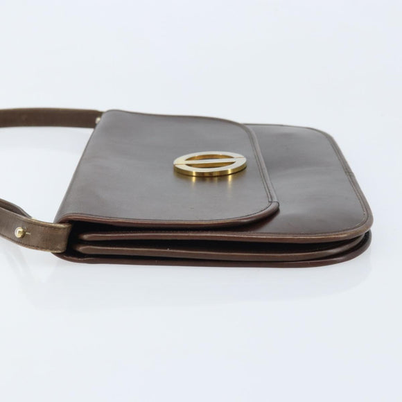 Christian Dior Schultertasche Leder Braun Gold Original ep13755