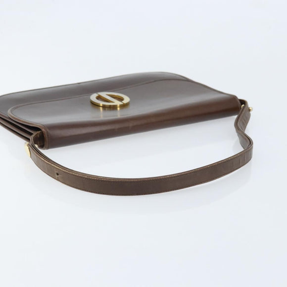 Christian Dior Schultertasche Leder Braun Gold Original ep13755