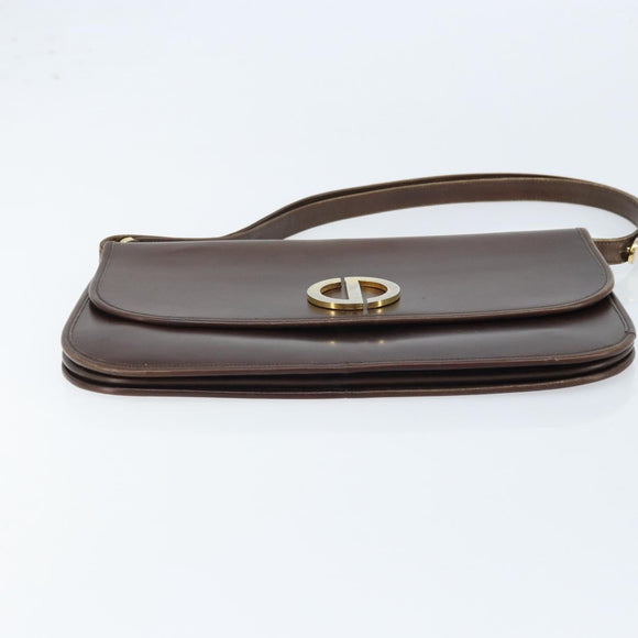 Christian Dior Schultertasche Leder Braun Gold Original ep13755
