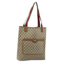 GUCCI GG Supreme Web Sherry Line Tote Bag PVC Beige 39 02 003 Auth ep13759-1