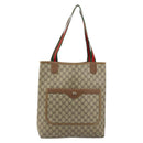 GUCCI GG Supreme Web Sherry Line Tote Bag PVC Beige 39 02 003 Auth ep13759-2