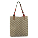 GUCCI GG Supreme Web Sherry Line Tote Bag PVC Beige 39 02 003 Auth ep13759-3
