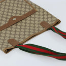 GUCCI GG Supreme Web Sherry Line Tote Bag PVC Beige 39 02 003 Auth ep13759-6