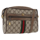GUCCI GG Supreme Web Sherry Line Bag PVC Beige Gold 904 02 004 Auth ep13762-1