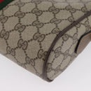 GUCCI GG Supreme Web Sherry Line Bag PVC Beige Gold 904 02 004 Auth ep13762-17