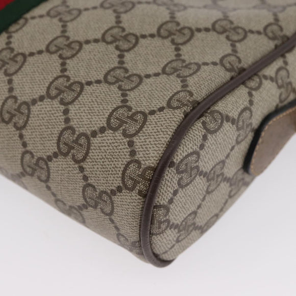 GUCCI GG Supreme Web Sherry Line Bag PVC Beige Gold 904 02 004 Auth ep13762