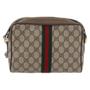 GUCCI GG Supreme Web Sherry Line Bag PVC Beige Gold 904 02 004 Auth ep13762-2