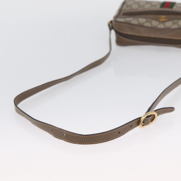 GUCCI GG Supreme Web Sherry Line Bag PVC Beige Gold 904 02 004 Auth ep13762