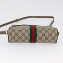 GUCCI GG Supreme Web Sherry Line Bag PVC Beige Gold 904 02 004 Auth ep13762-5
