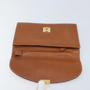 GUCCI Clutch Bag Leather Brown Gold Auth ep13771-8