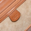 GUCCI Clutch Bag Leather Brown Gold Auth ep13771-15