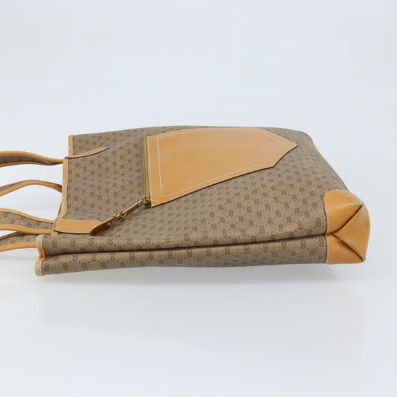 GUCCI Micro GG Supreme Tote Bag PVC Beige Gold 002 098 0057 Auth ep13772