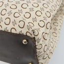CELINE C Macadam Canvas Tote Bag Ivory Gold Auth ep13774-9