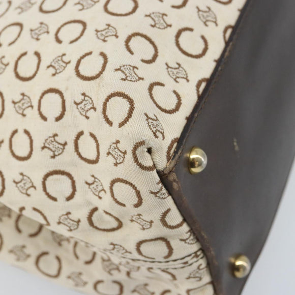CELINE C Macadam Canvas Tote Bag Ivory Gold Auth ep13774