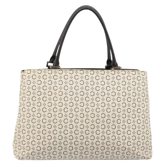 CELINE C Macadam Canvas Tote Bag Ivory Gold Auth ep13774