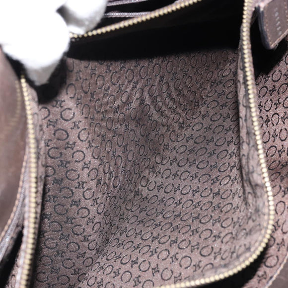 CELINE C Macadam Canvas Tote Bag Ivory Gold Auth ep13774