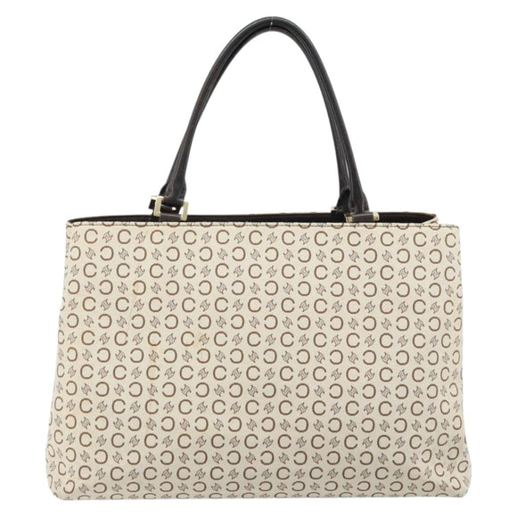 CELINE C Macadam Canvas Tote Bag Ivory Gold Auth ep13774