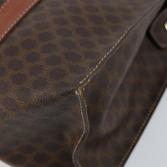 CELINE Macadam Canvas Tragetasche PVC Leder Braun Gold Auth ep13781