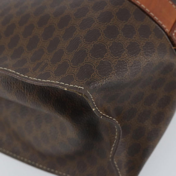 CELINE Macadam Canvas Tragetasche PVC Leder Braun Gold Auth ep13781