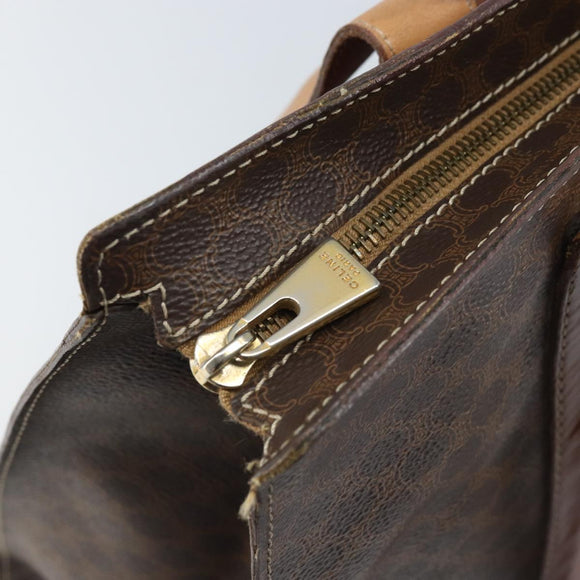 CELINE Macadam Canvas Tragetasche PVC Leder Braun Gold Auth ep13781