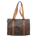 CELINE Macadam Canvas Tragetasche PVC Leder Braun Gold Auth ep13781-3