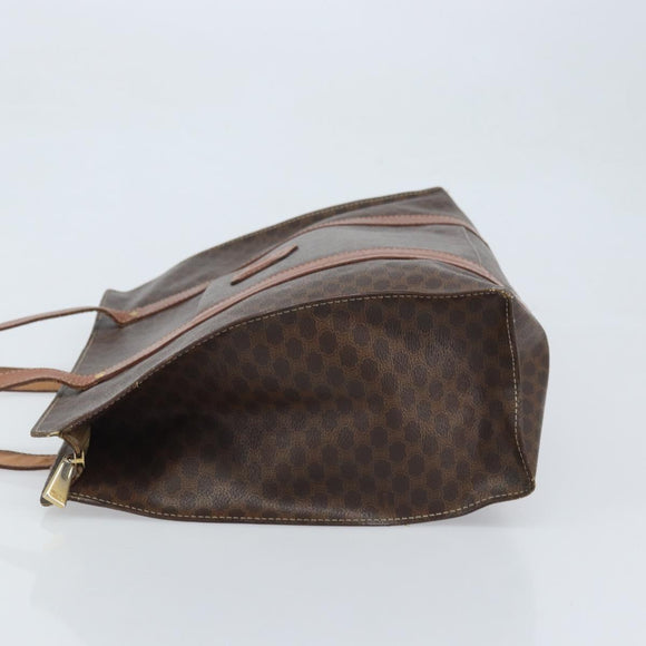 CELINE Macadam Canvas Tragetasche PVC Leder Braun Gold Auth ep13781