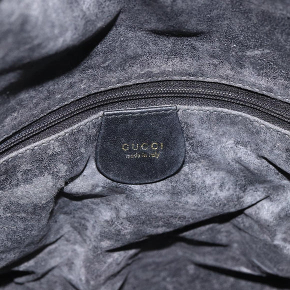 GUCCI Bamboo Shoulder Bag Leather 2way Black Gold 001 1577 Auth ep13782