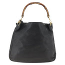 GUCCI Bamboo Shoulder Bag Leather 2way Black Gold 001 1577 Auth ep13782-2