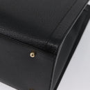 GUCCI Bamboo Hand Bag Leather Black Gold 002 1186 0260 Auth ep13783-16