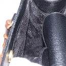 GUCCI Bamboo Hand Bag Leather Black Gold 002 1186 0260 Auth ep13783-19