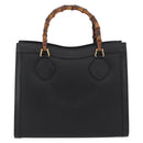 GUCCI Bamboo Hand Bag Leather Black Gold 002 1186 0260 Auth ep13783-2