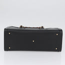 GUCCI Bamboo Hand Bag Leather Black Gold 002 1186 0260 Auth ep13783-5