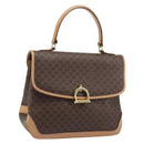 CELINE Macadam Canvas Hand Bag PVC Leather Brown Gold Auth ep13785-1