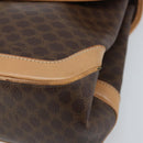 CELINE Macadam Canvas Hand Bag PVC Leather Brown Gold Auth ep13785-10