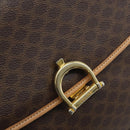 CELINE Macadam Canvas Hand Bag PVC Leather Brown Gold Auth ep13785-15