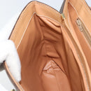 CELINE Macadam Canvas Hand Bag PVC Leather Brown Gold Auth ep13785-20
