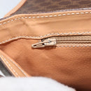 CELINE Macadam Canvas Hand Bag PVC Leather Brown Gold Auth ep13785-22