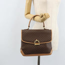 CELINE Macadam Canvas Hand Bag PVC Leather Brown Gold Auth ep13785-24