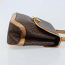 CELINE Macadam Canvas Hand Bag PVC Leather Brown Gold Auth ep13785-4