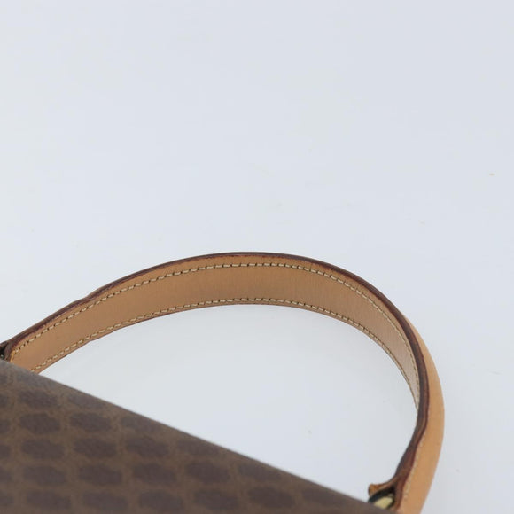 CELINE Macadam Canvas Hand Bag PVC Leather Brown Gold Auth ep13785
