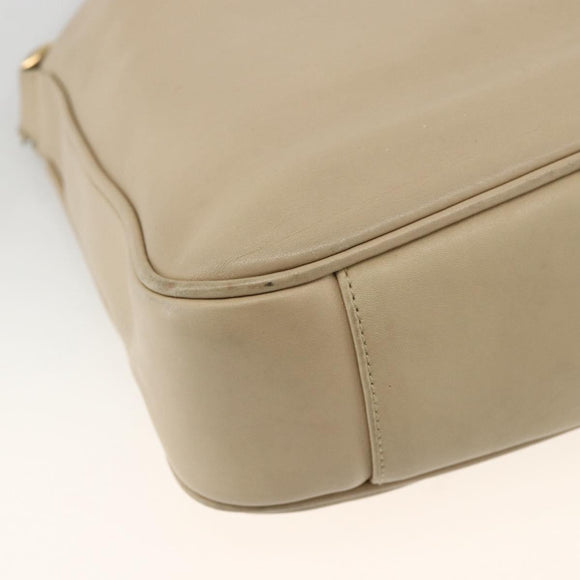 GUCCI Bamboo Hand Bag Leather 2way Beige Gold 001 1638 Auth ep13791