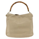 GUCCI Bamboo Hand Bag Leather 2way Beige Gold 001 1638 Auth ep13791-13